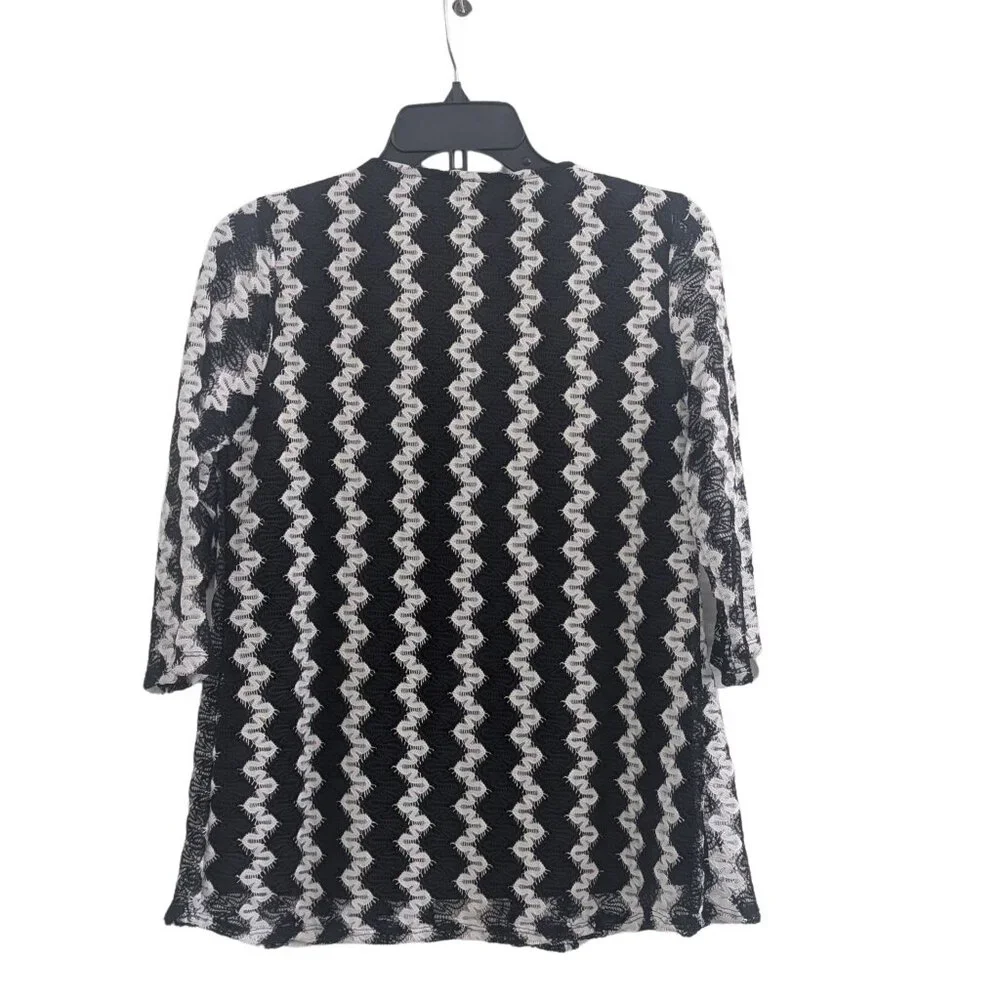Olivia Blu Black Pullover with Attached Sheer Cardigan โ Size M (NWT) - Picture 3 of 3